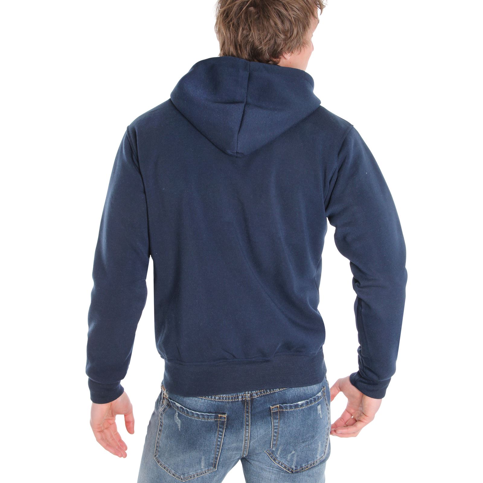 Men Plain Fleece Warm Hoodie Hooded Sport Sweatshirt Top Jumper Sweater
