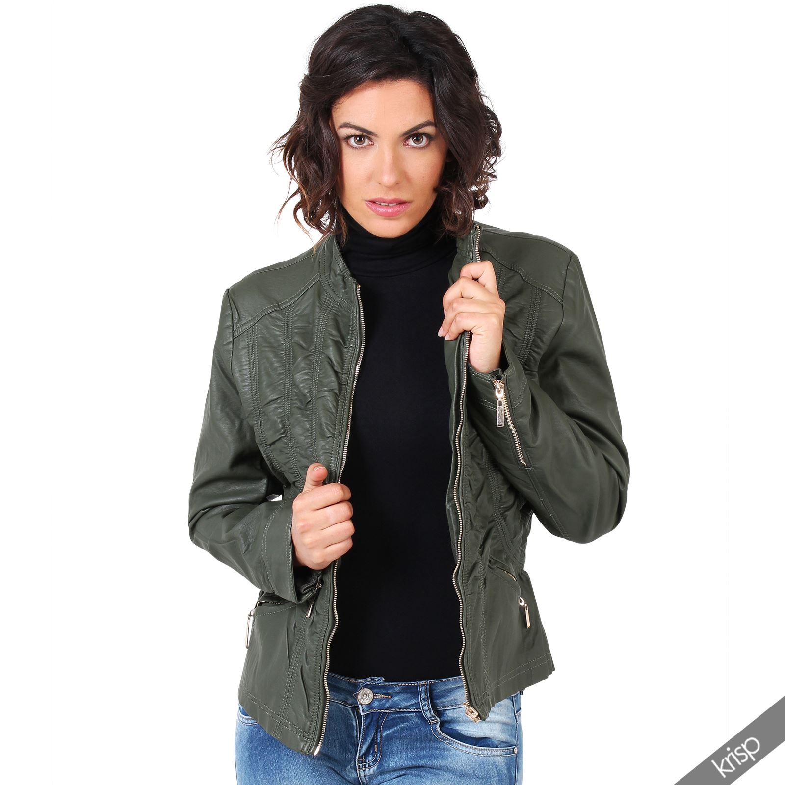 Womens Soft PU Leather Belted Collared Mac Jacket Vintage Coat Plus Size 18-24 | eBay