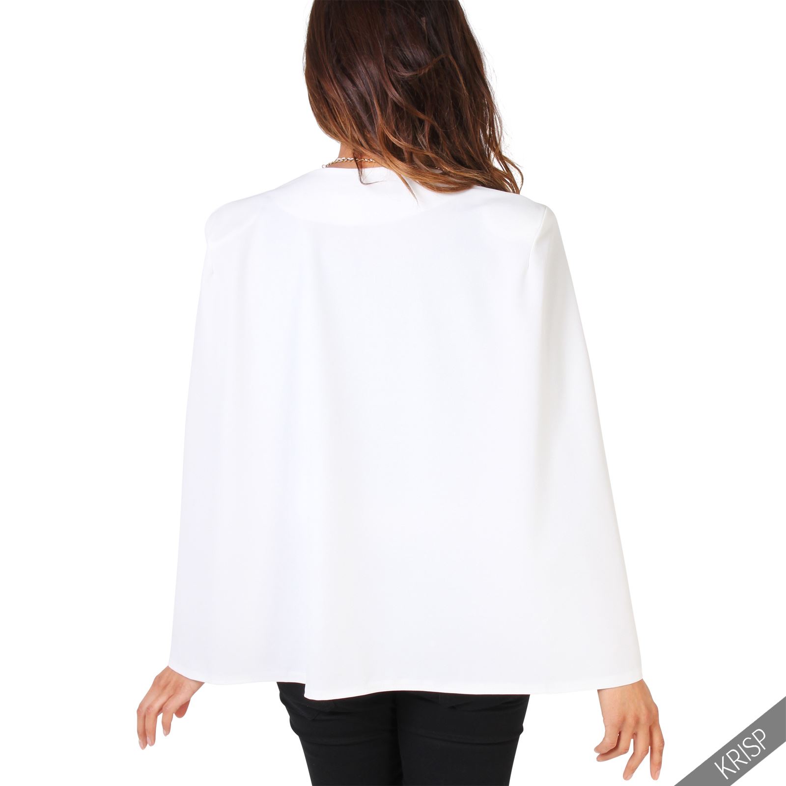 Cape Blazer MakeMeChic Women's Open Font Business Coat Long Sleeve