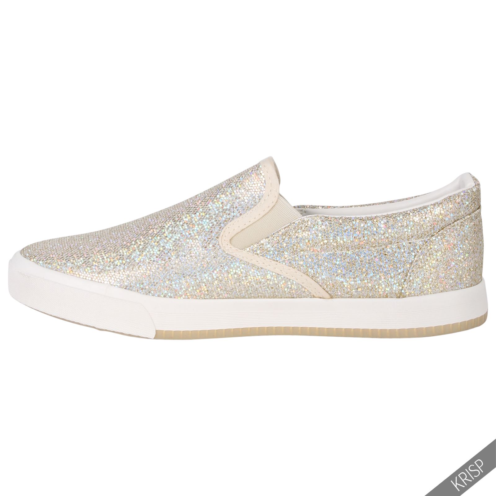 flat sneaker floral glitter slip on plimsolls trainers flat sneaker floral glitter slip on plimsolls trainers
