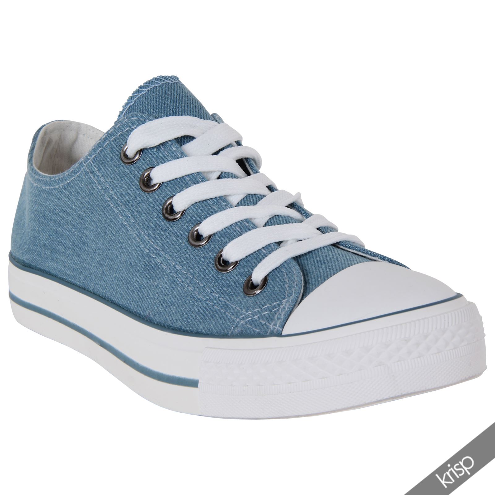 Womens Floral Print Flat Lace Up Canvas Plimsolls Pumps Shoes Sneakers