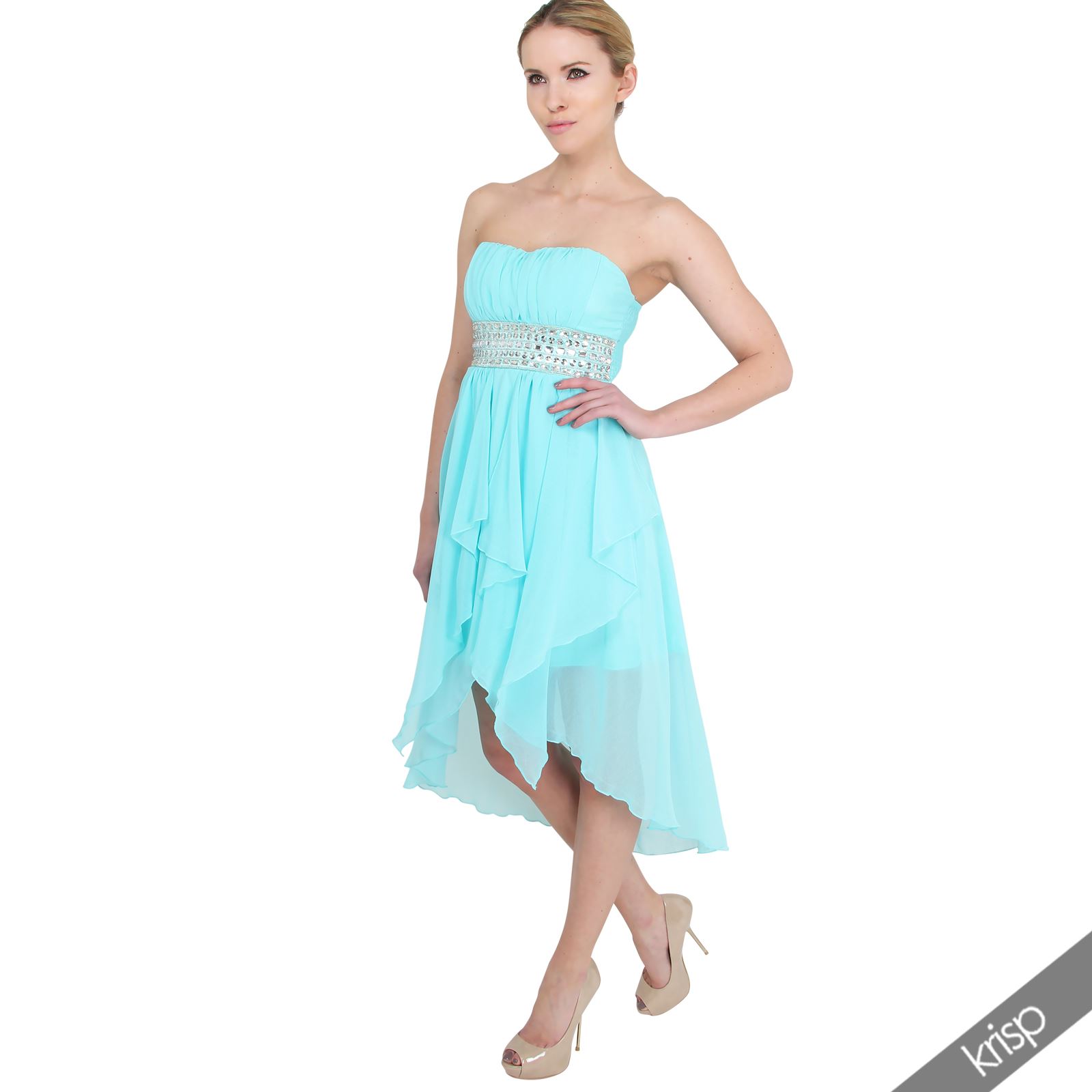 Womens Formal Diamante Prom Dress Cocktail Ball Gown Bridesmaid Evening Wedding eBay