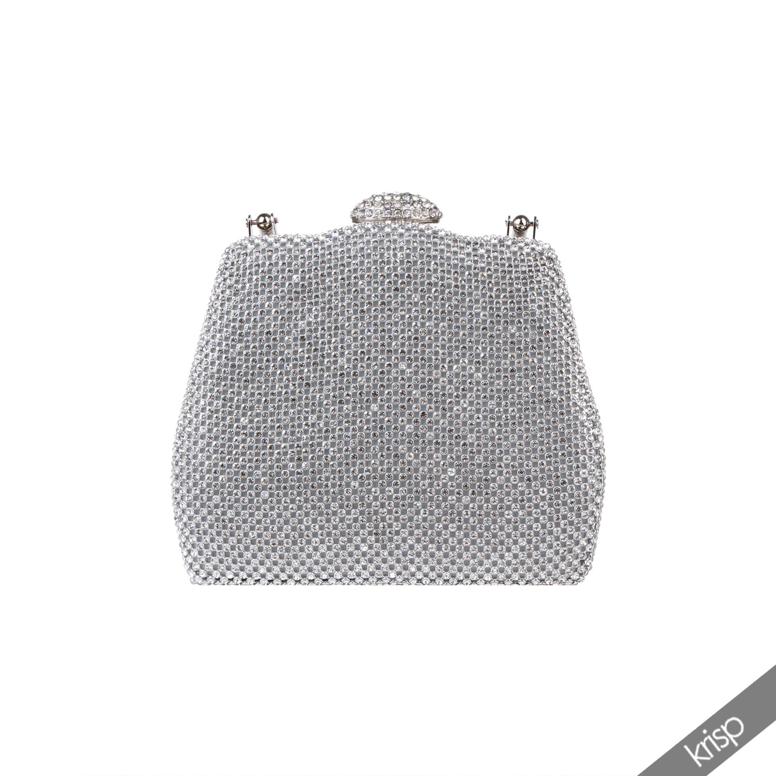 Naimo Damen Herz Clutch Tasche - Strass Glitzer Abendtasche Für Party Und Hochzeit