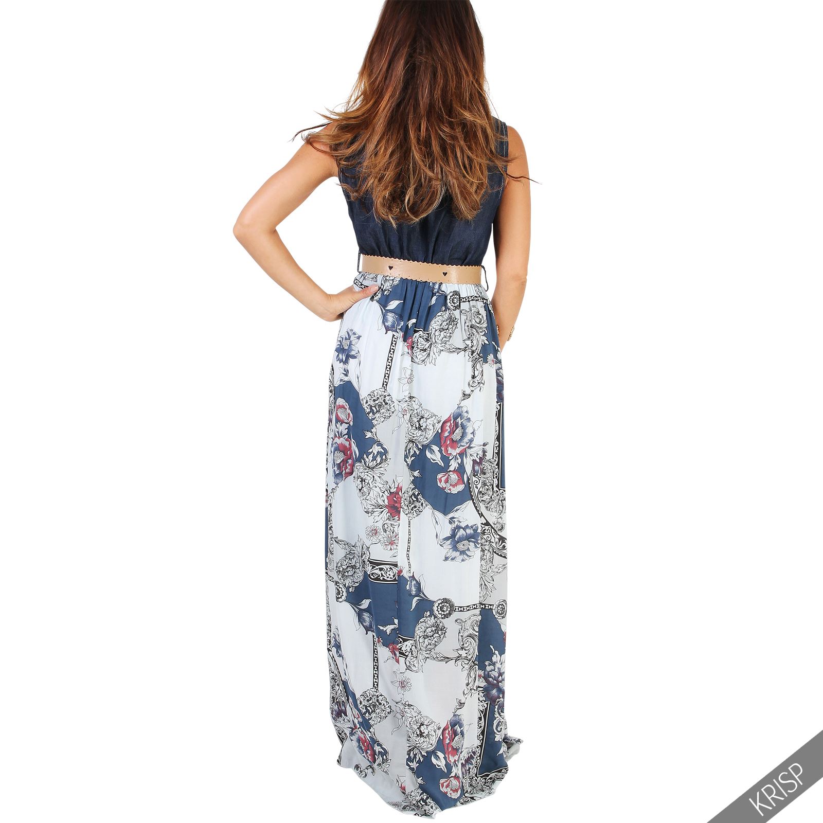 Womens Sleeveless Denim Retro Maxi Dress Long Skirt Buttoned Vest Top Summer eBay