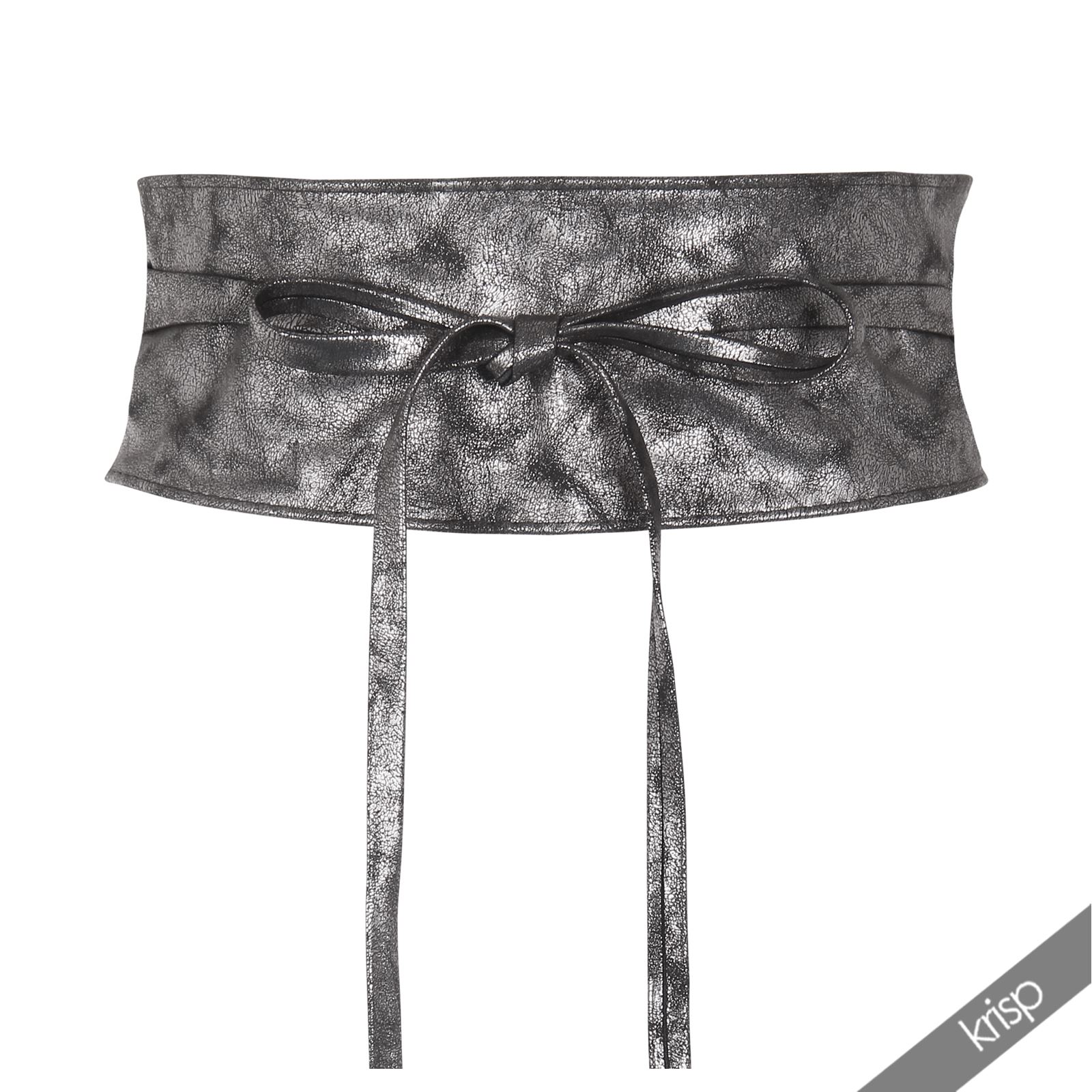 Womens Soft PU Faux Leather Self Tie Wrap Around Obi Waist Band Cinch