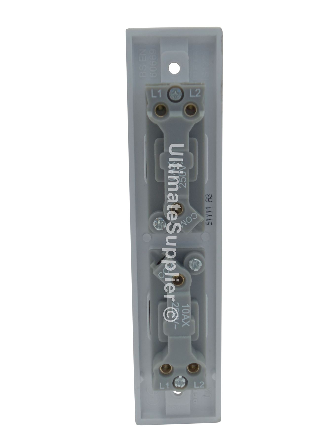 2 Gang Architrave Switch 2 Way Double Light 10a White Slim Electric Small Thin