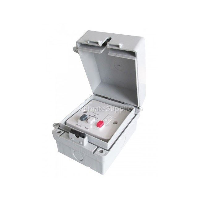 IP65 Weatherproof Waterproof RCD 13 Amp Fused Spur 30mA Outdoor Wall