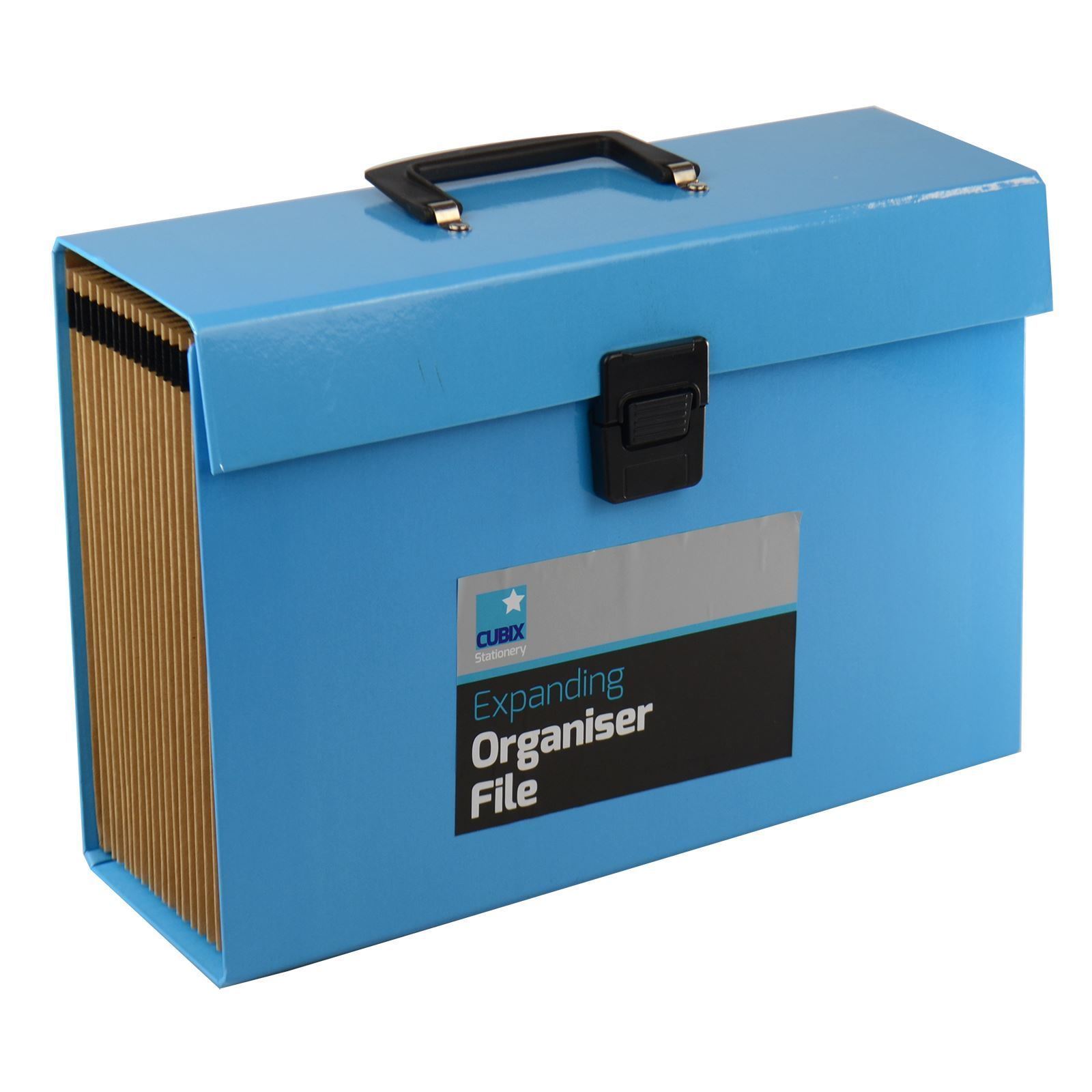 EXPANDING BOX FILE ORGANISER A4 DOCUMENTS PAPER FOLDER CASE WALLET