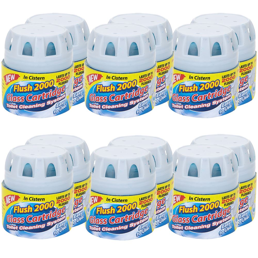 Flush 2000 Toilet Cleaner Freshener Last for up to 2000 Flushes Glass