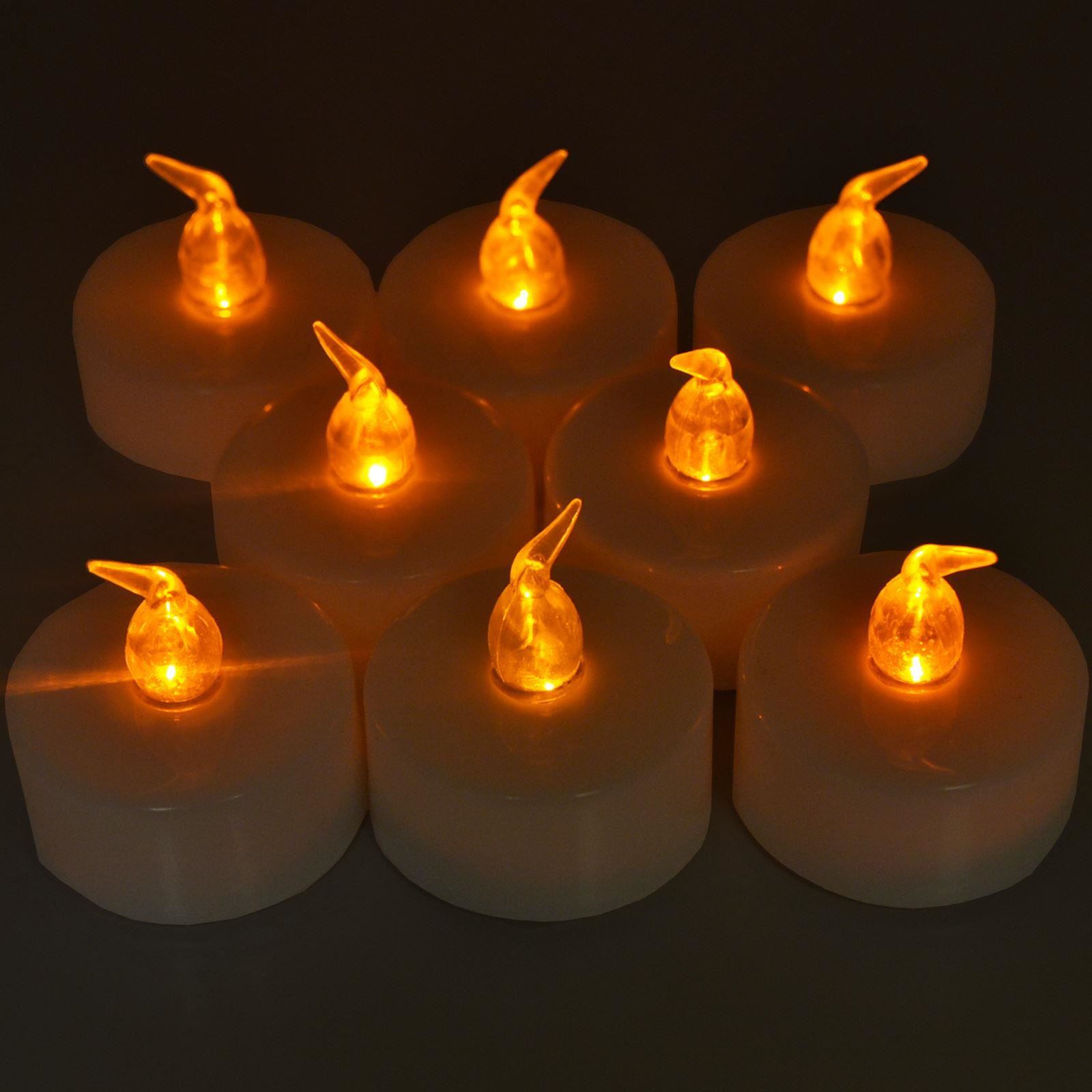 WARM GLOW BATTERY LED TEALIGHT FLAMELESS CANDLES CHRISTMAS HALLOWEEN