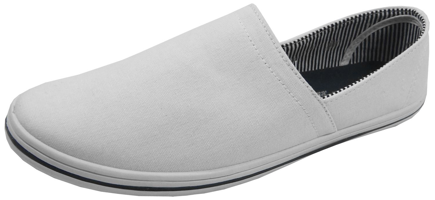 Dek Men's Canvas Slip on Espadrilles Styled Canvas Beach Shoes White