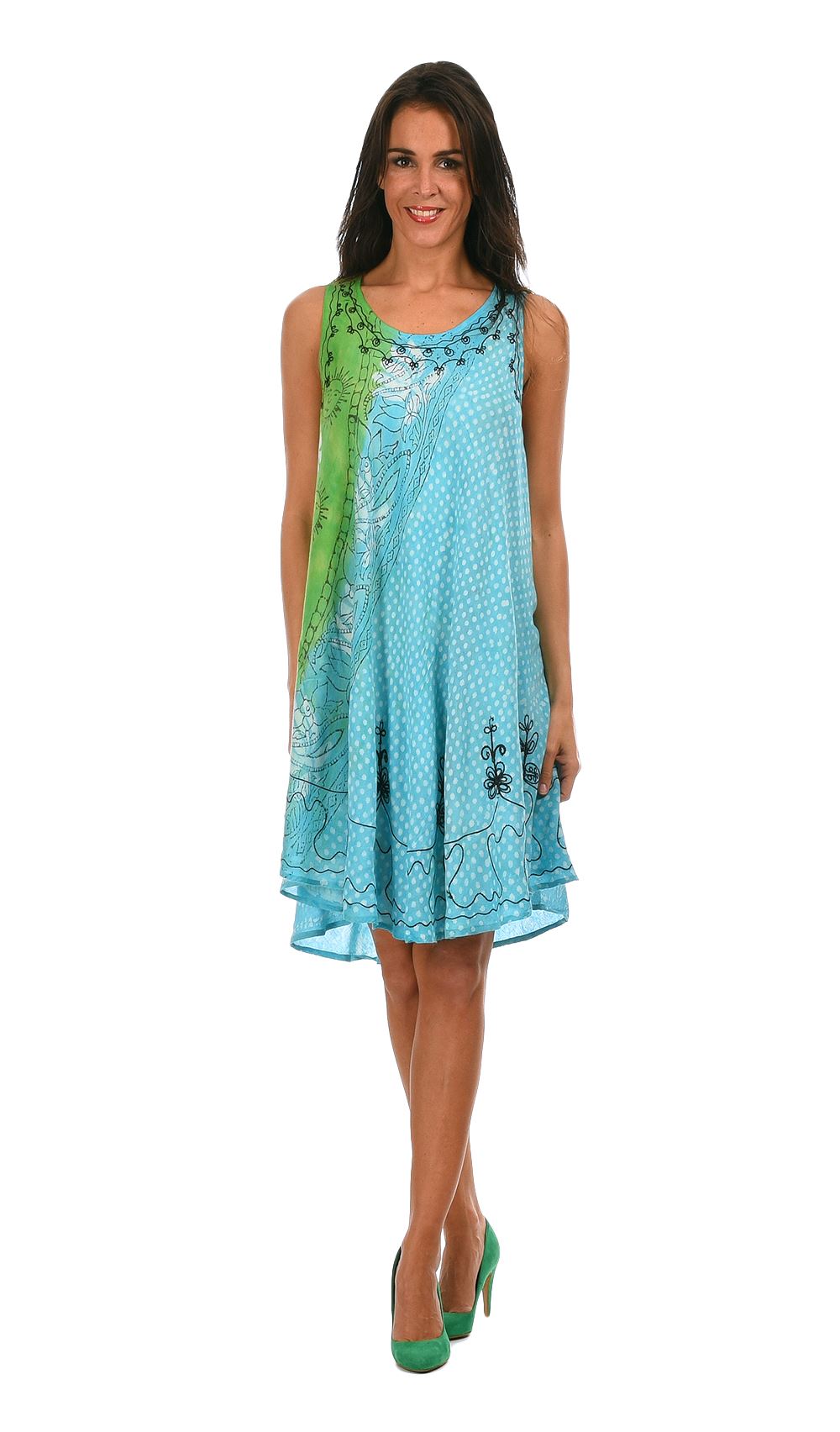 New Ladies Kushi Batik Print Tunic Kaftan Summer Evening Top / Dress | eBay