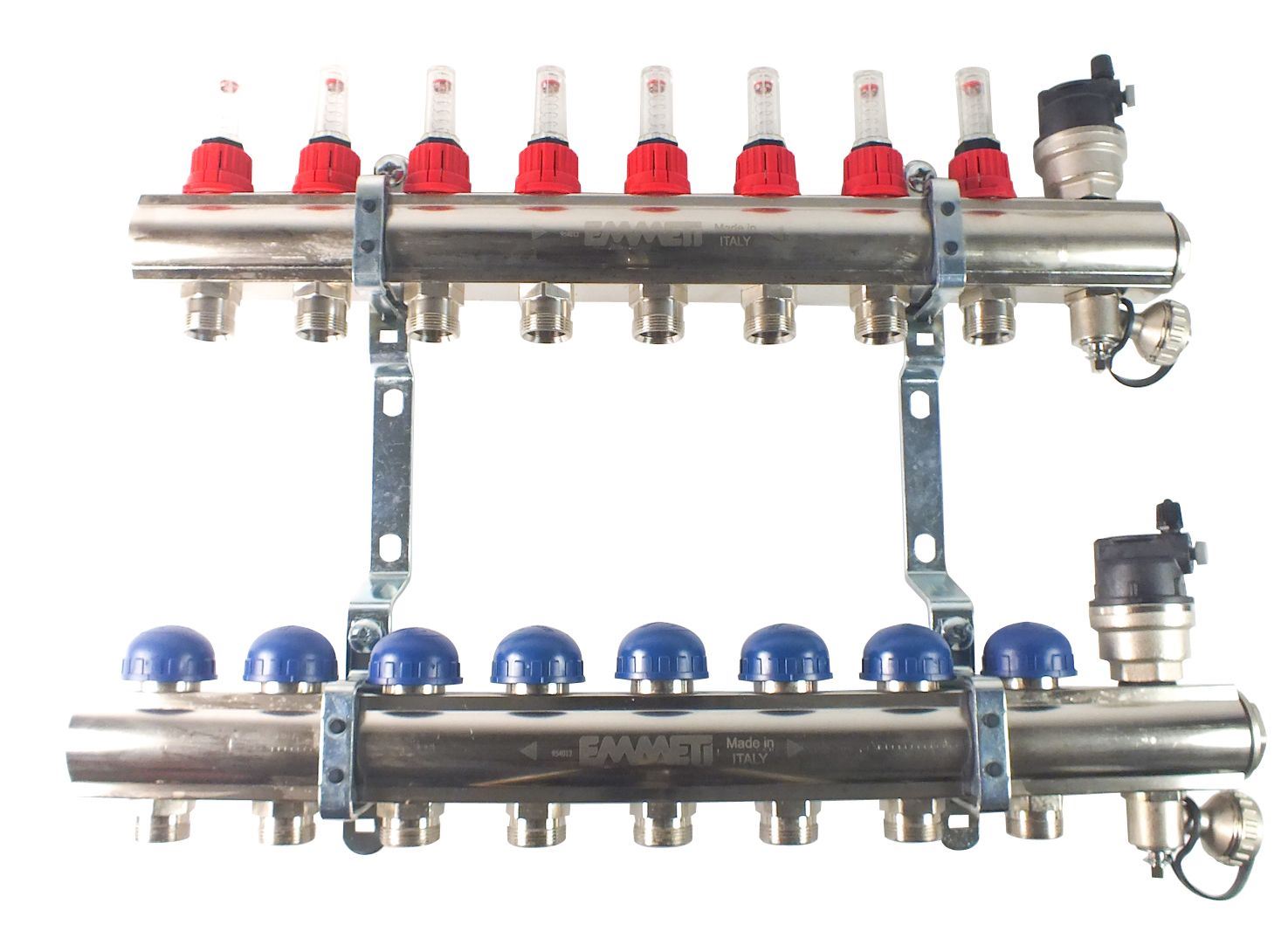 Emmeti 2 12 Port Underfloor Heating Manifold, High Quality Nickel