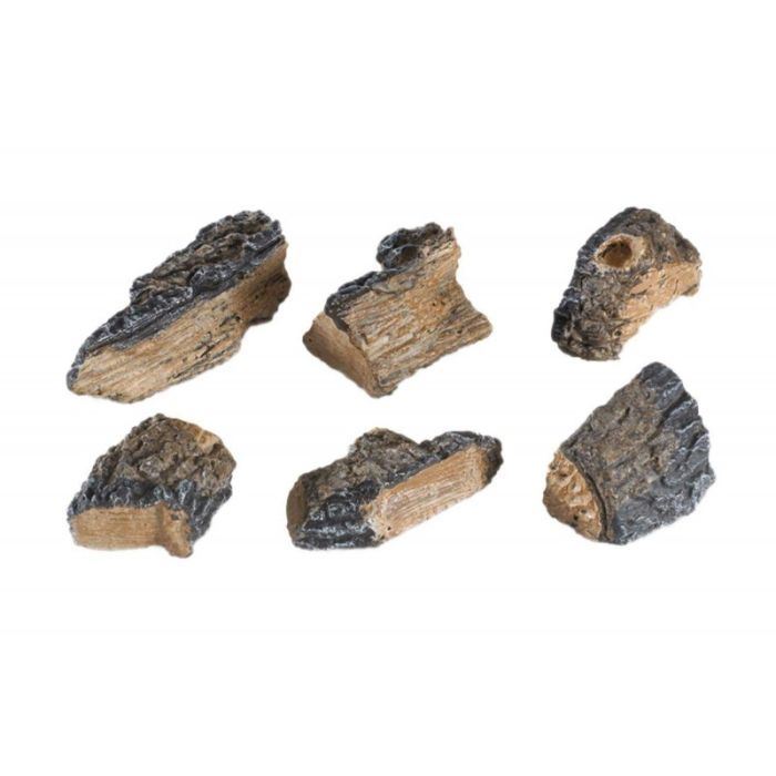 Real Fyre WCH-6-6 Hand Painted Charred Wood Chips - Set of 6 For Fireplace Real Fyre WCH-6-6 Hand Painted Charred Wood Chips - Set of 6 For Fireplace