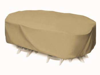 Two Dogs 92" Oval/Rectangle Table Set Cover - Khaki Two Dogs 92" Oval/Rectangle Table Set Cover - Khaki