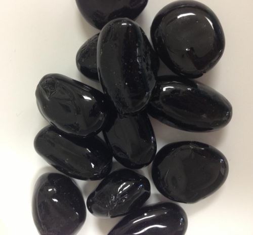 Large Black Tempered Fire Glass Diamond Gems Large Black Tempered Fire Glass Diamond Gems