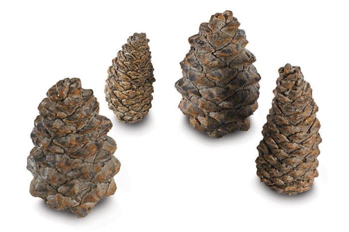 Real Fyre 4 Assorted Ceramic Designer Pine Cones - 6 Piece Real Fyre 4 Assorted Ceramic Designer Pine Cones - 6 Piece