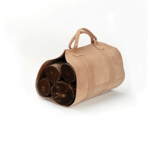 Rugged Cowhide Leather Log Carrier Rugged Cowhide Leather Log Carrier