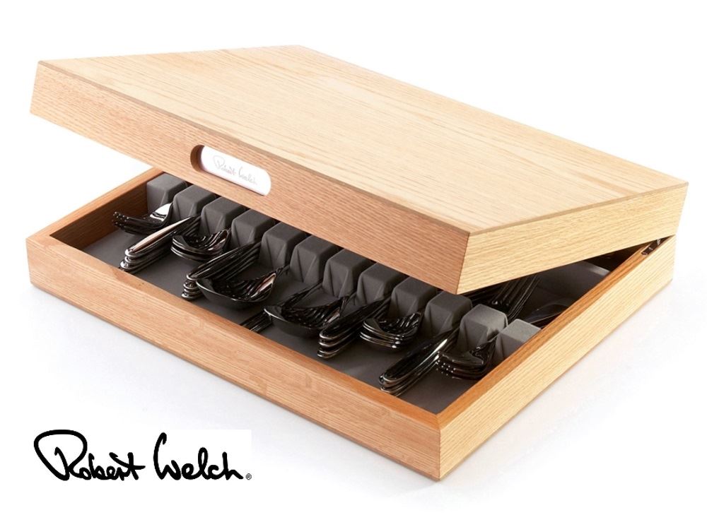 Robert Welch Cutlery Canteen Box Storage Trays, Oak, Wooden or Black eBay