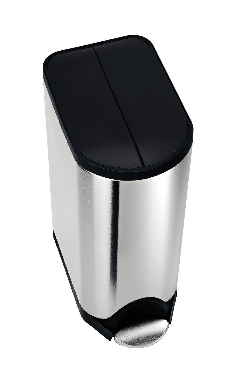 Simplehuman Brushed Stainless Steel Butterfly Pedal Bin, 10L 30L, Black