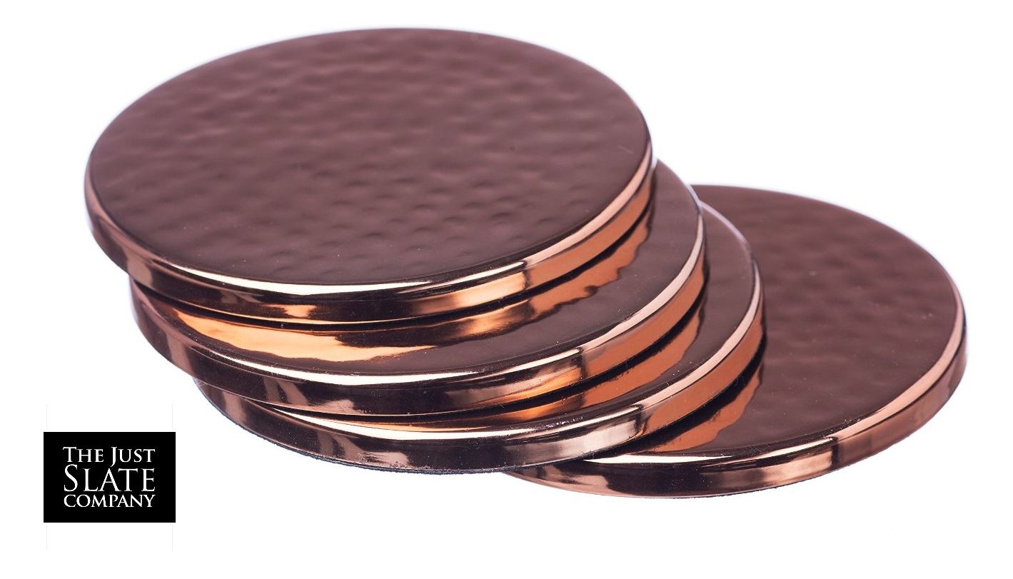 Just Slate Copper Dimple Set of 2 Placemats Trivets or Set of 4