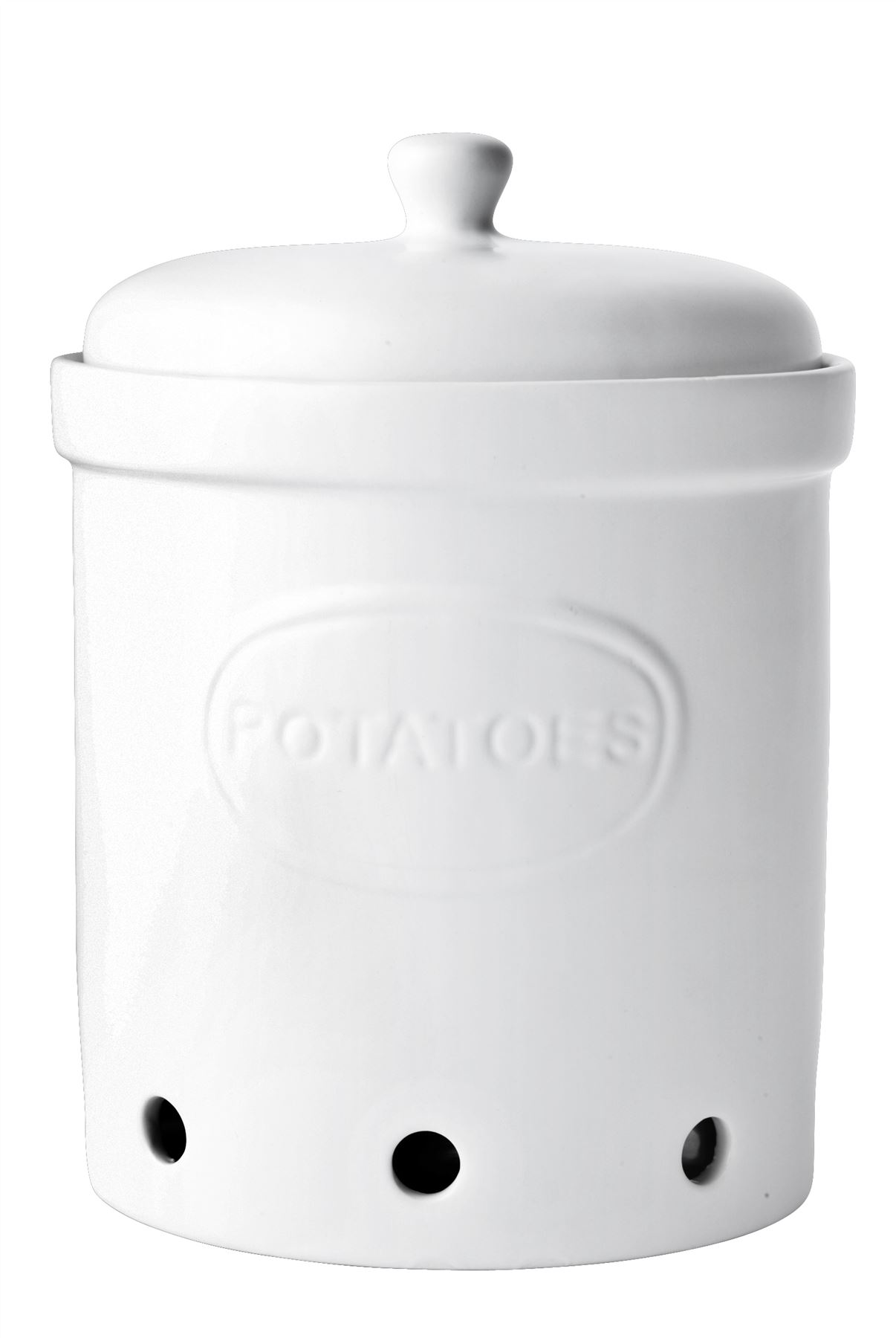 Galzone Ceramic Vegetable Storage Jars, Garlic, Onion or Potato, Black