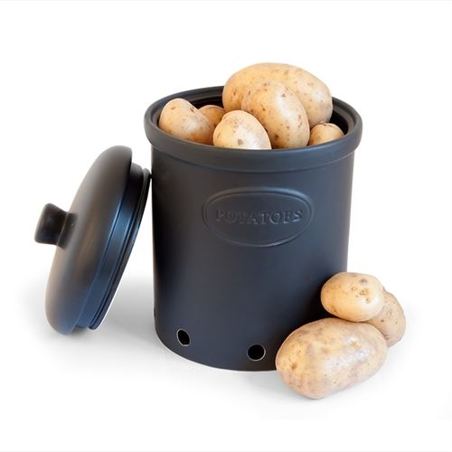 Galzone Ceramic Vegetable Storage Jars, Garlic, Onion or Potato, Black