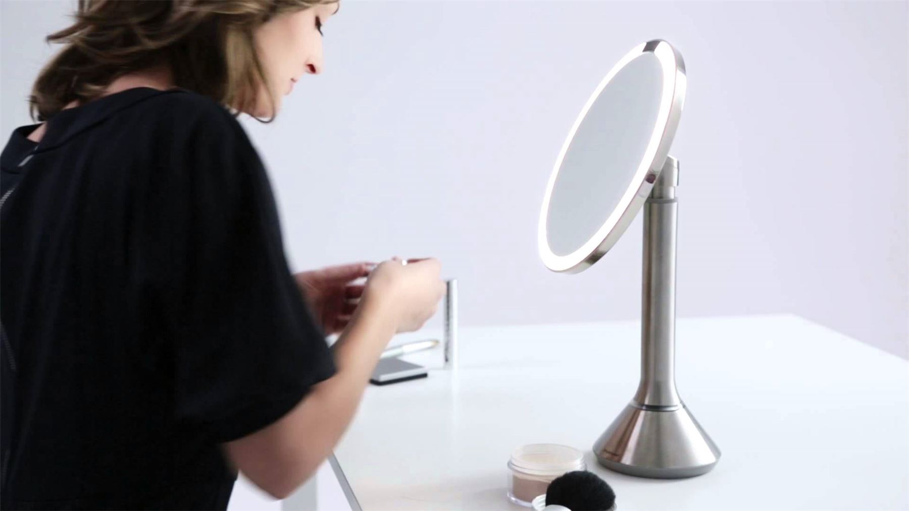 Simplehuman Stainless Steel Sensor Magnifying Mirror, 1x or 10x