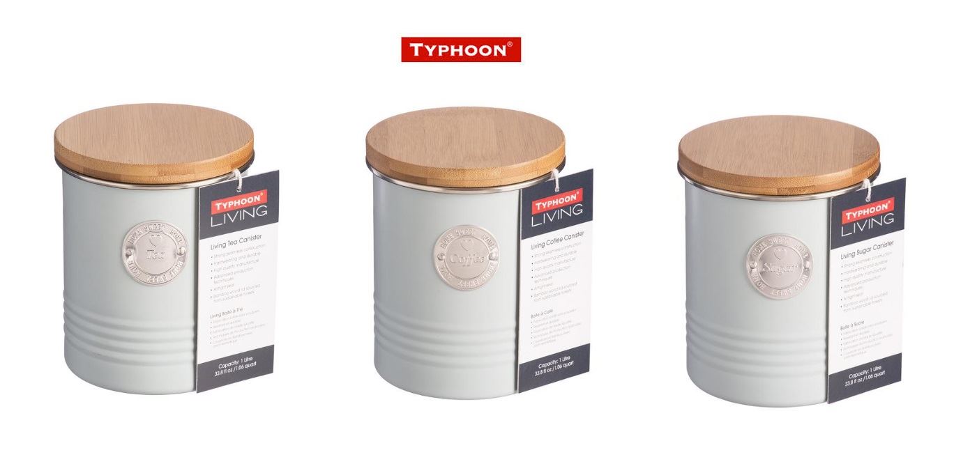 Typhoon Living Metal Canisters in Blue Tea, Coffee and/or Sugar eBay