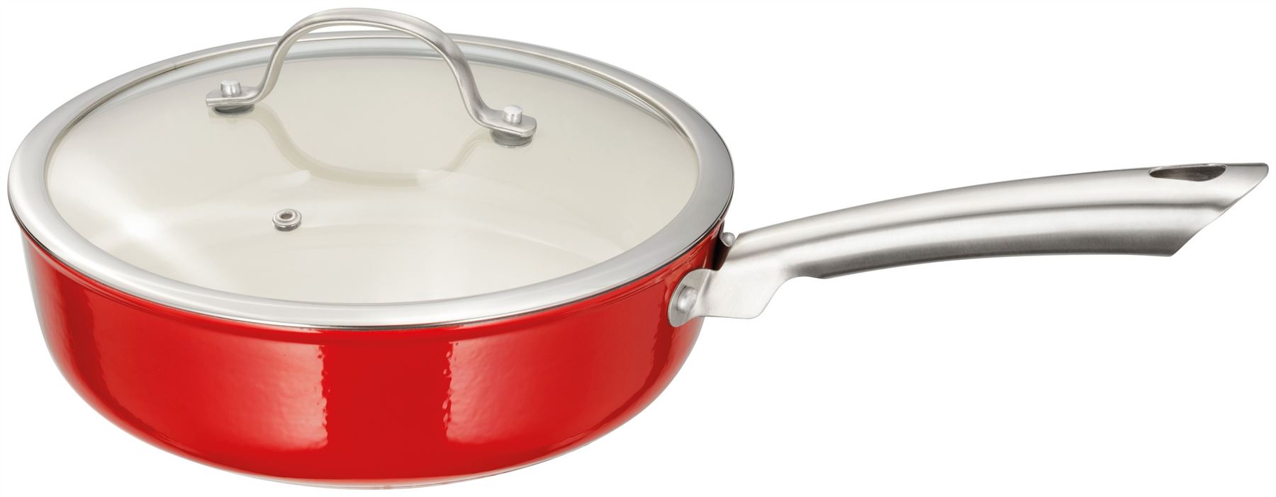 Stellar Cast Iron Induction 16, 18, 20, 24 or 30cm Red Saucepan Saute