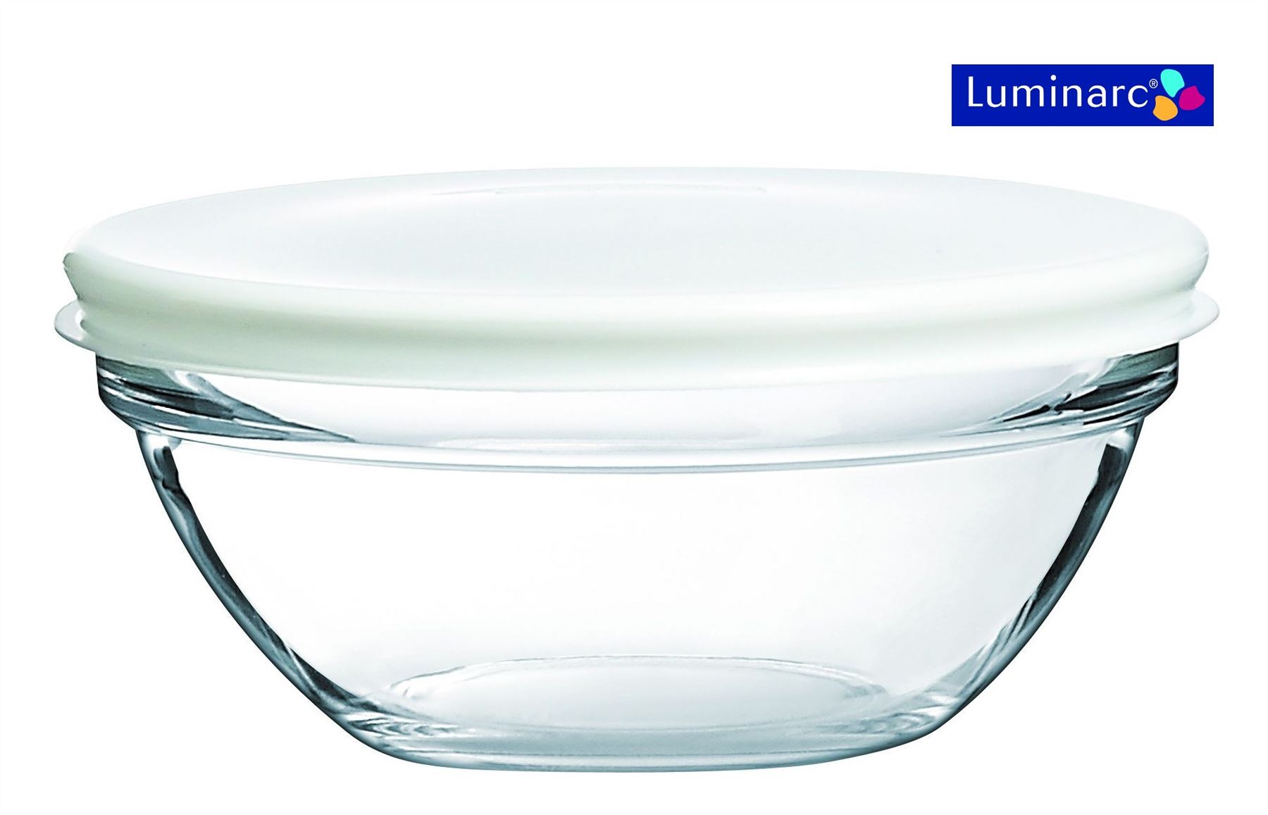 Luminarc Glass Stacking Storage Bowls Containers with Lid, 12,14,17,20