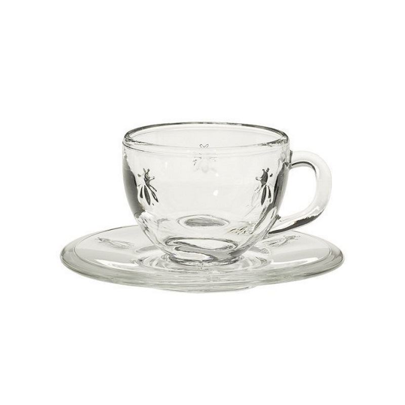 glass espresso cup and saucer