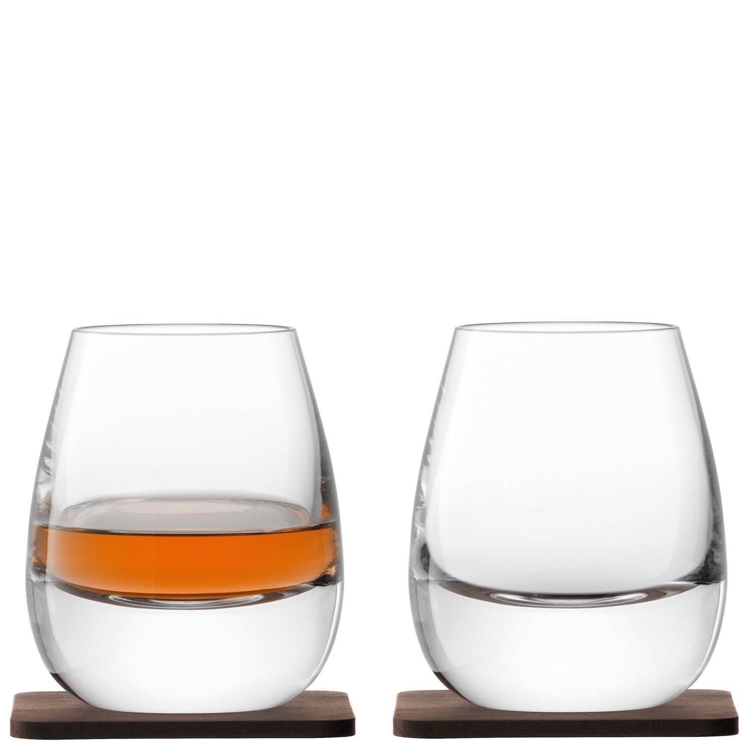 LSA Whisky Islay Connoisseur Decanter Glass Sets in Walnut Tray 4 or 6