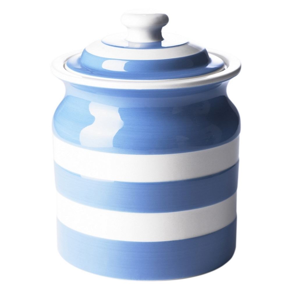 Cornishware Blue or Red & White Stripe Stoneware Storage Jar 168cl or 84cl