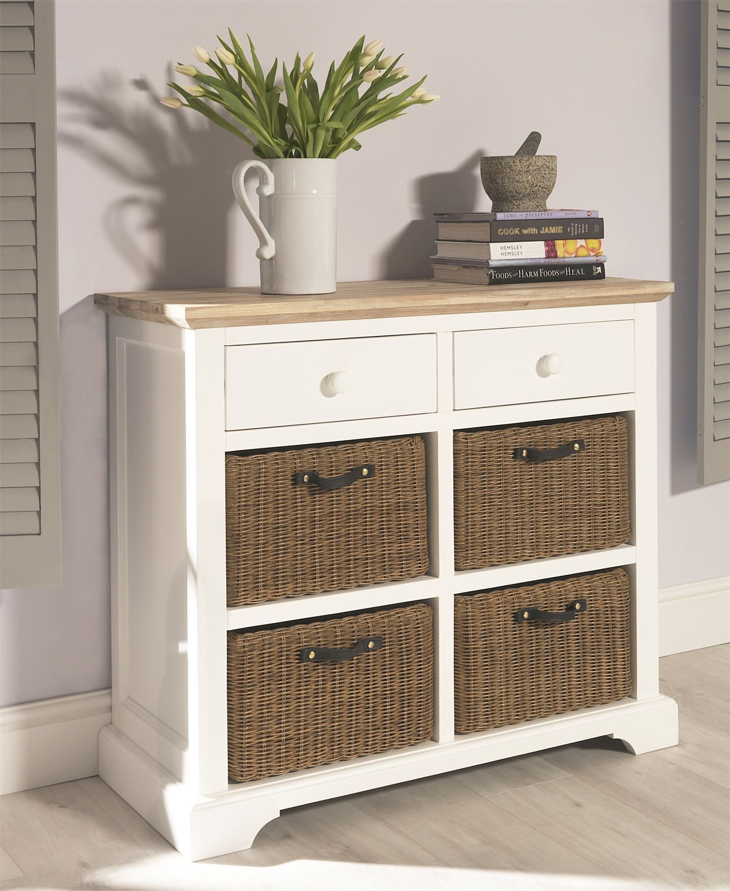 Florence Sideboard with drawers & 4 storage baskets.Stunning sideboard