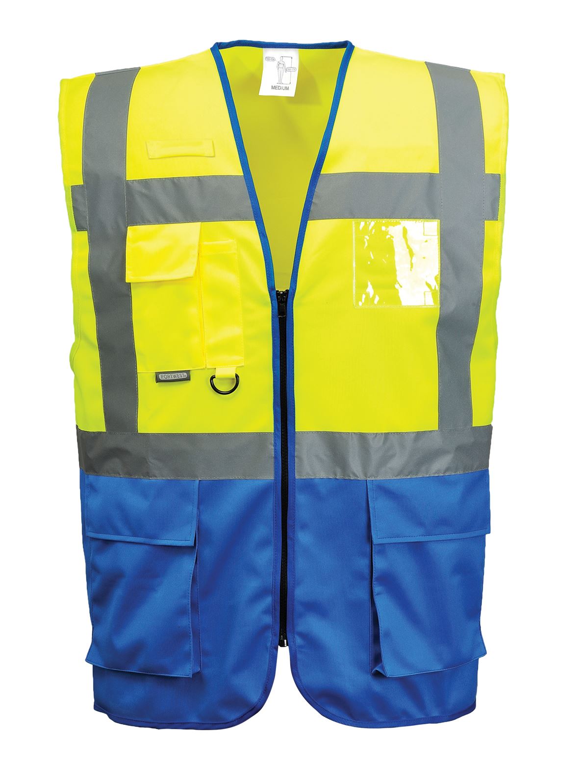Portwest HI VIS Warsaw Executive Vest Safety Jacket Radio Loop ID