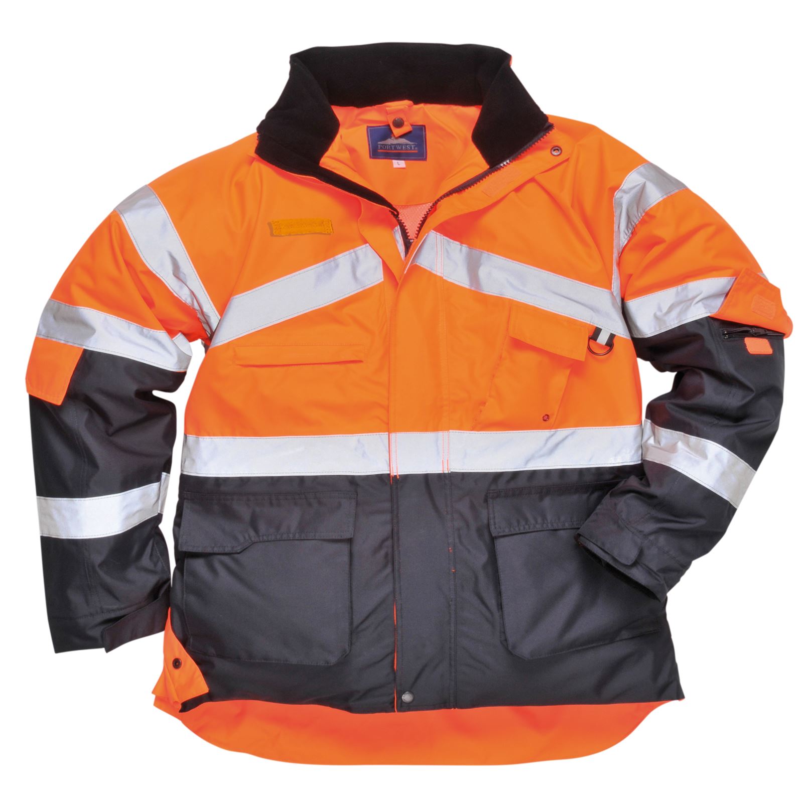 HI VIS Breathable Safety Jacket Coat Radio Loop D Ring High Visibility