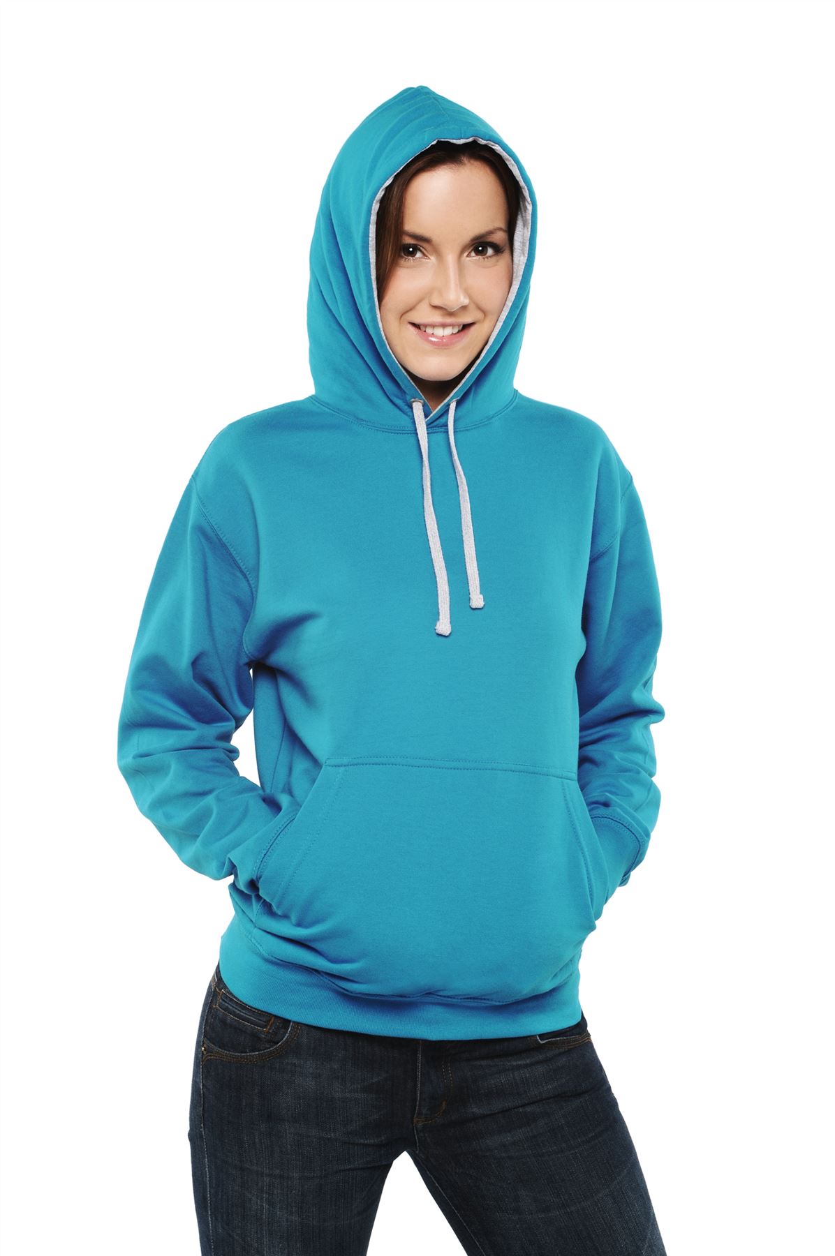 Premium Contrast Hooded Sweatshirt Jumper Hoodie Top Fitness Work