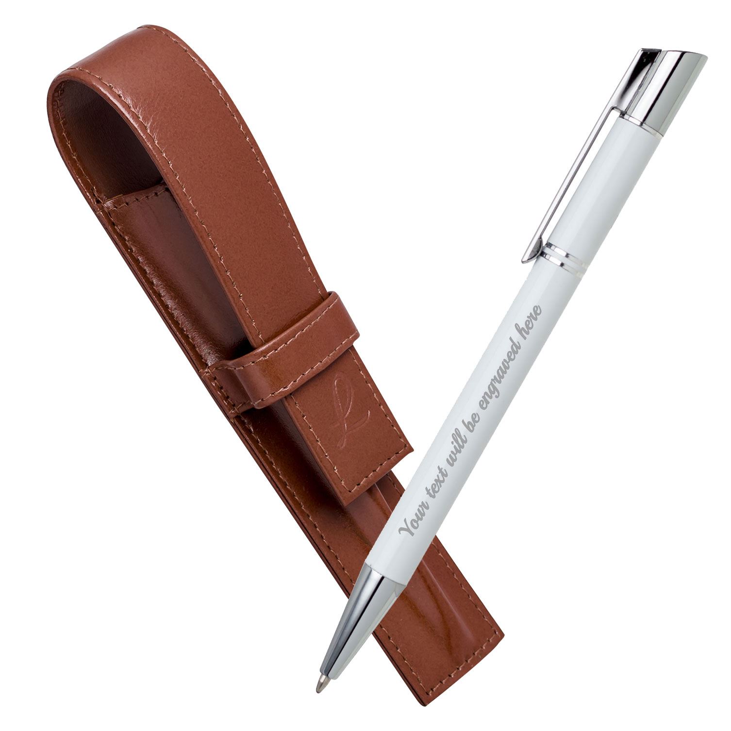 Cool Gifts For Dudes White Ballpoint Pen with Leather Case eBay
