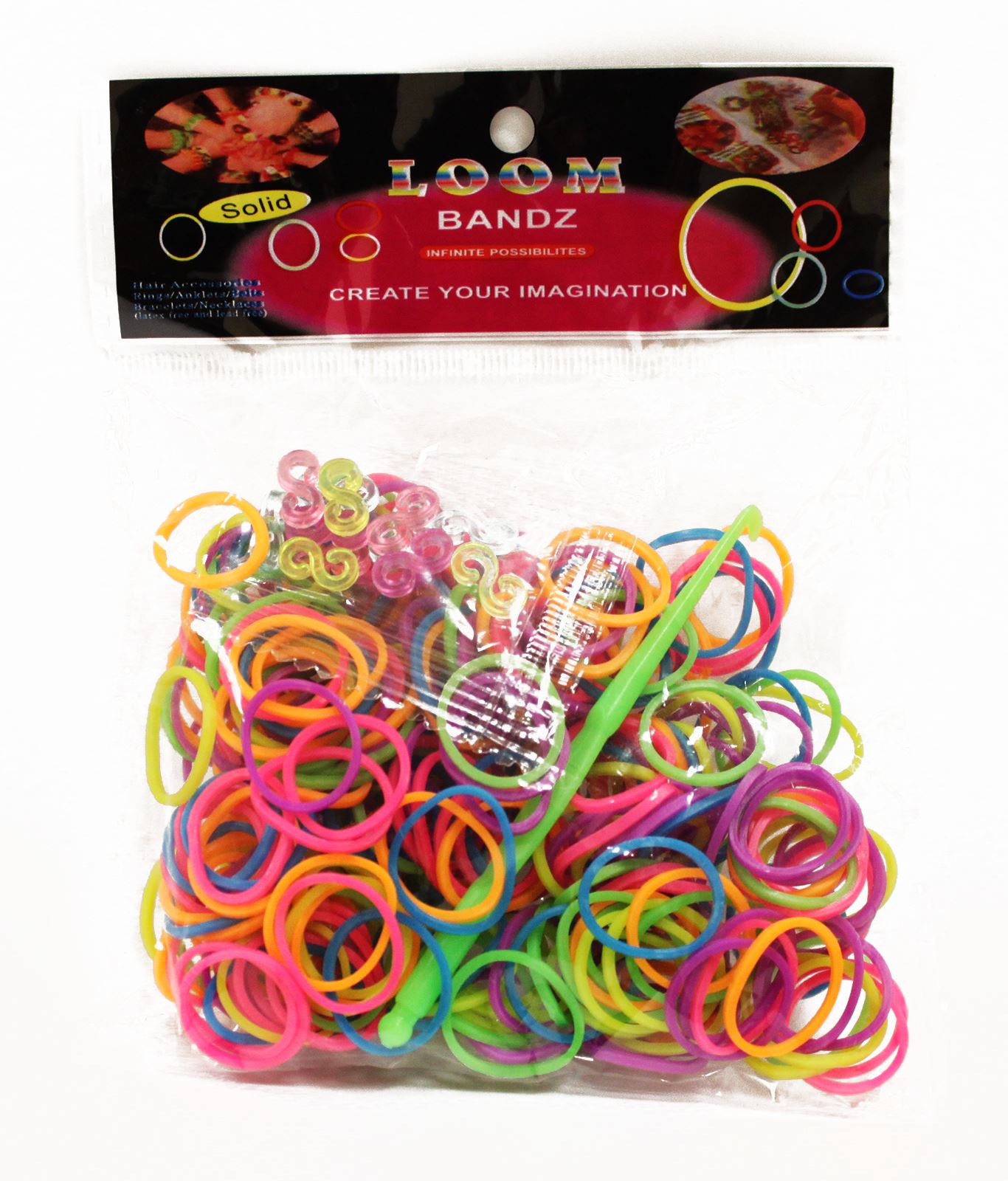 600 COLOURFUL RAINBOW BRIGHT NEON LOOM BANDS RUBBER TOOL BRACELET LOOMS