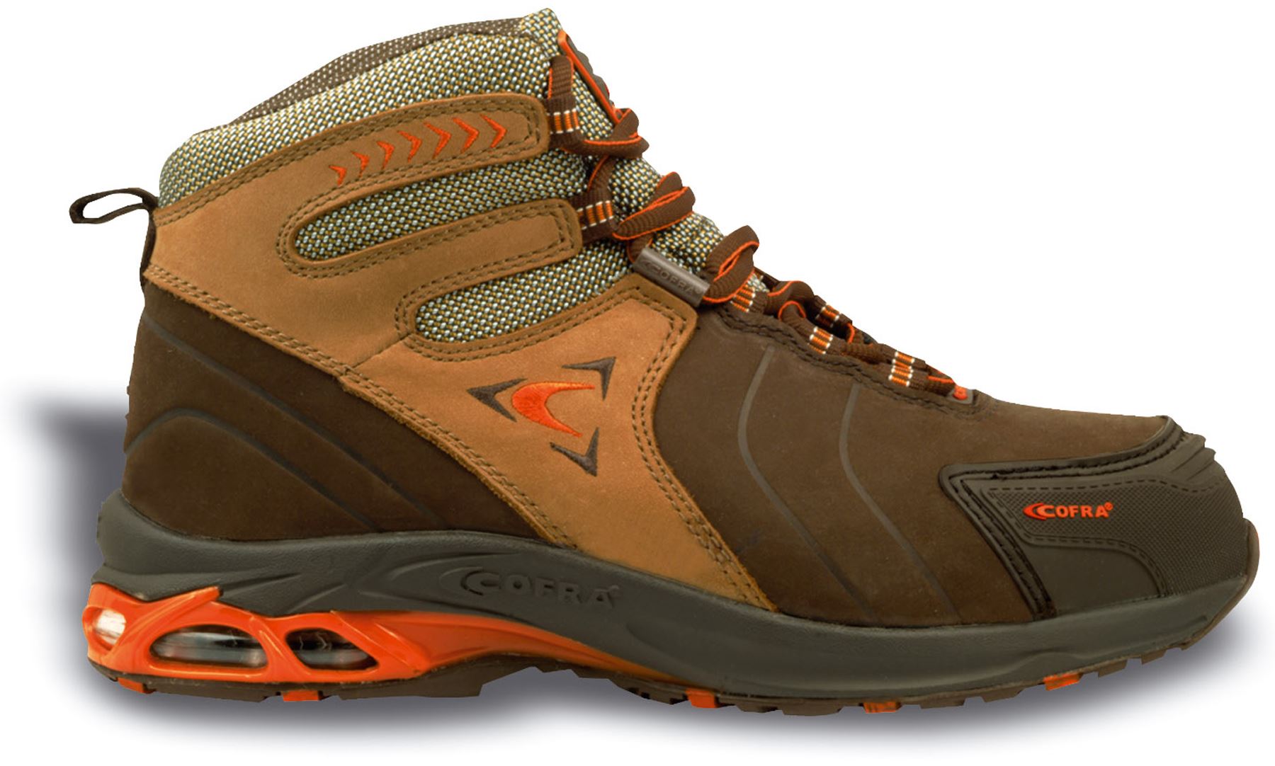 Cofra Bronx S3 Safety Brown Leather Mens Boots Hiker Steel Toe Caps Midsole