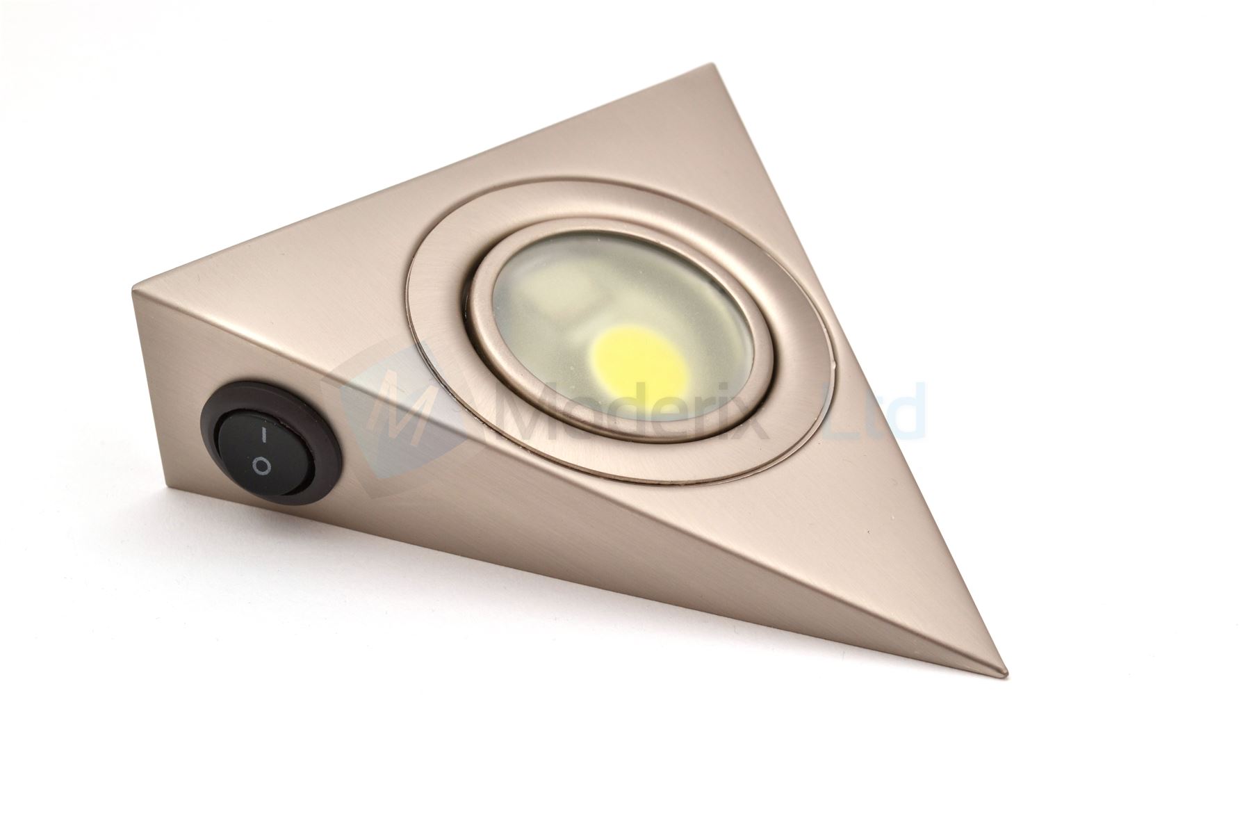 Led Triangle With Switch Satin Kitchen Under Cabinet Light Set Kit Led Triangle With Switch Satin Kitchen Under Cabinet