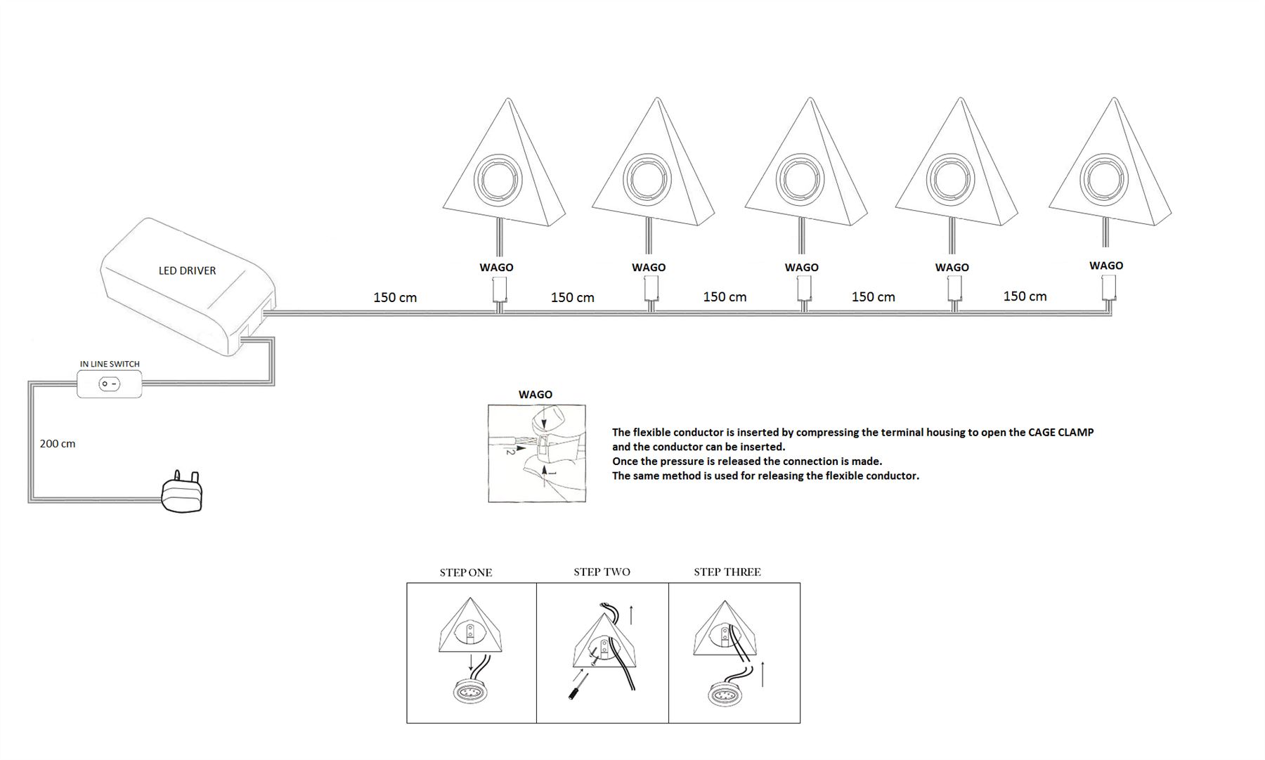 Led Triangle With Switch Satin Kitchen Under Cabinet Light Set Kit Led Triangle With Switch Satin Kitchen Under Cabinet