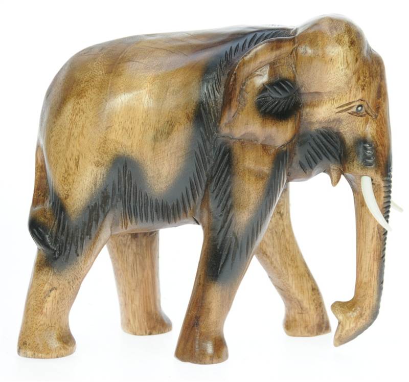Large Hand Carved Wooden Elephant Ornament High Quality Gift Idea