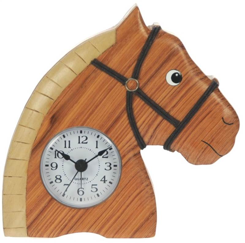 All My Gift Ideas Children's Analogue Horse Alarm Clock 12 cm Wooden