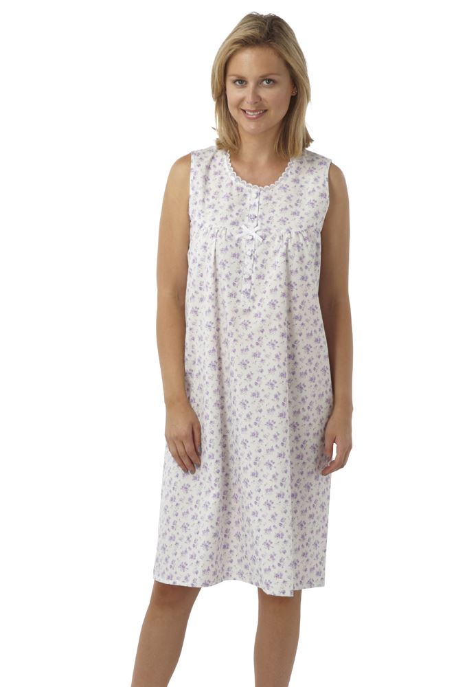 Womens Poly Cotton Sleeveless Nightie Nightdress MN16 Size 1030 *Plus
