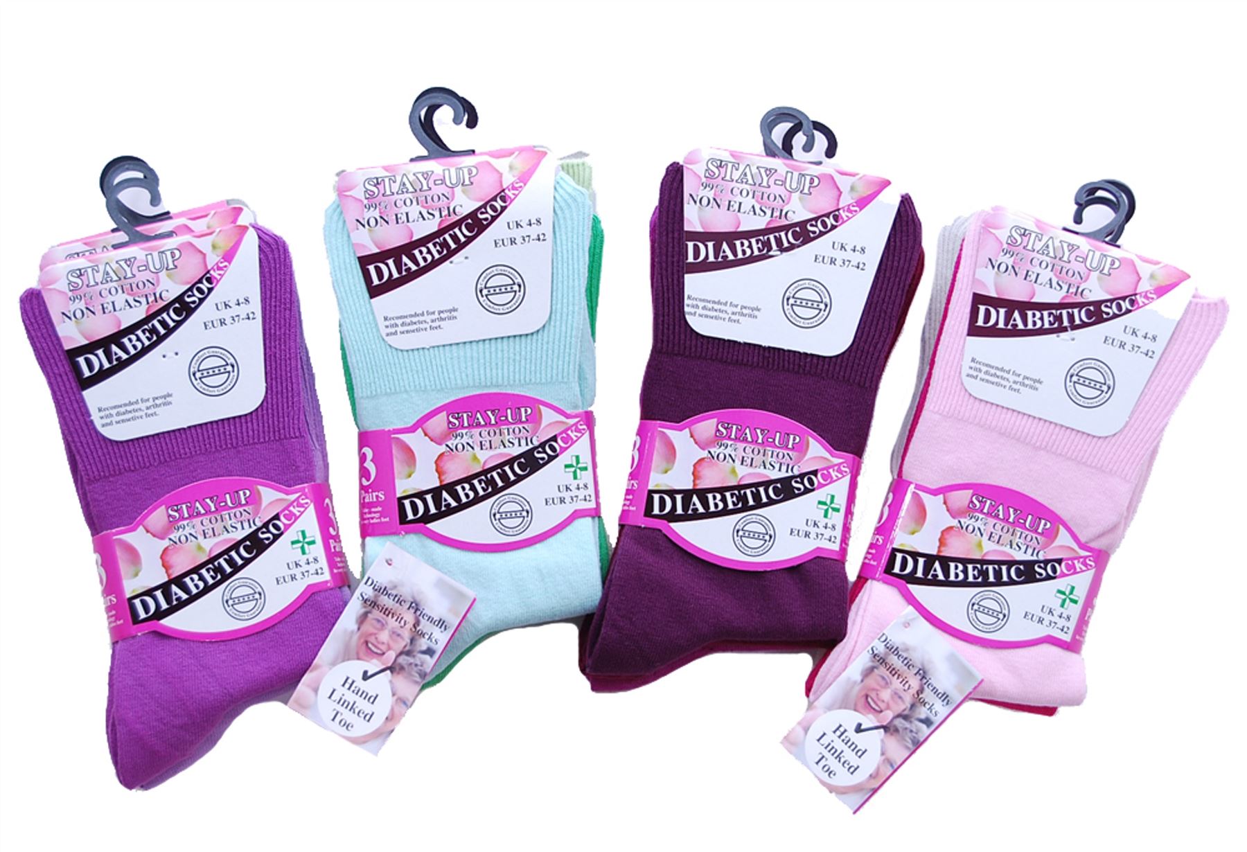 6 Pairs Ladies Stay Up Cotton Non Elastic Diabetic SE080 Socks eBay