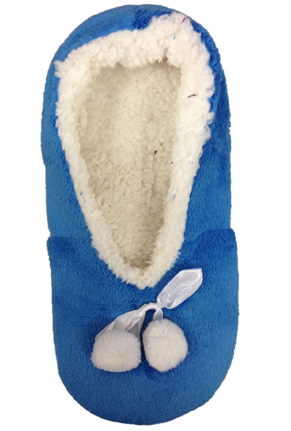 Ladies Tootsies Ballet Slippers Soft Fleece Footsie Socks with Rubber