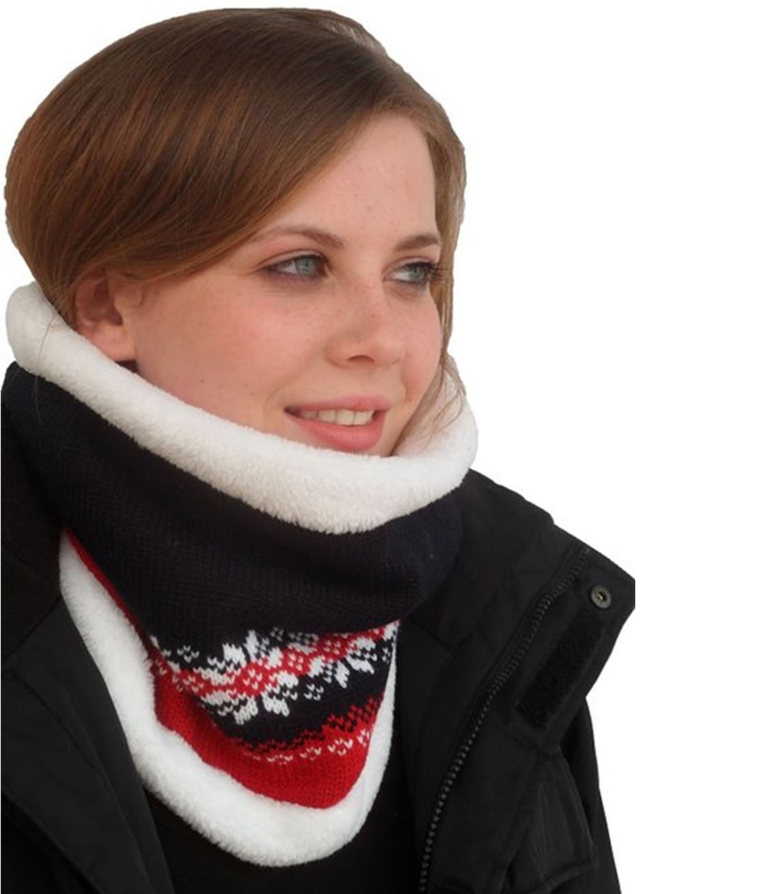 Womens Rock Jock Soft Fleece Fairisle Thermal Snood/ Neck Warmer or Hat