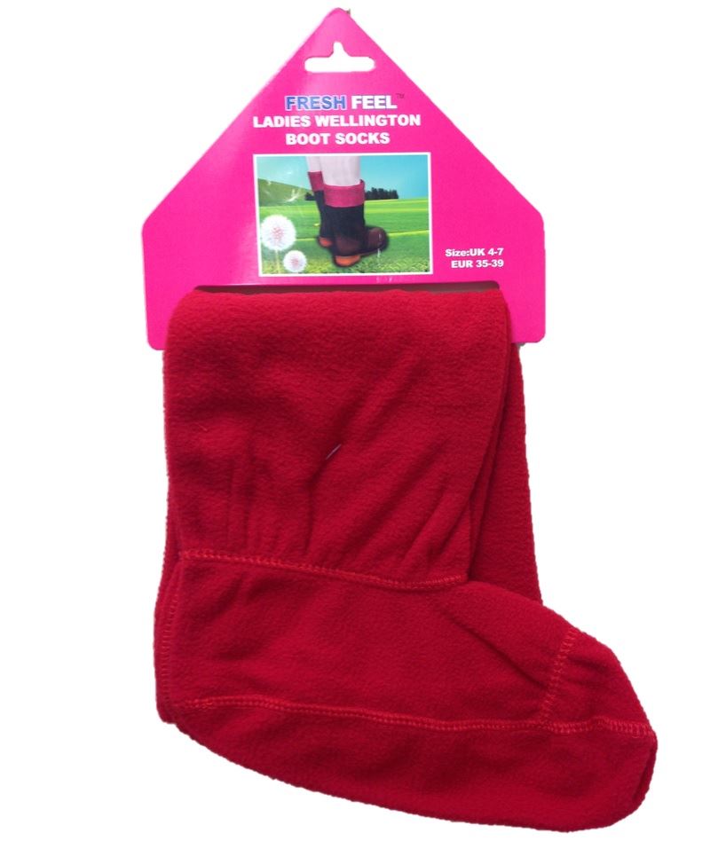 Mens & Ladies Fleece Wellie Wellington Boot Socks Liners Welly Warm 6